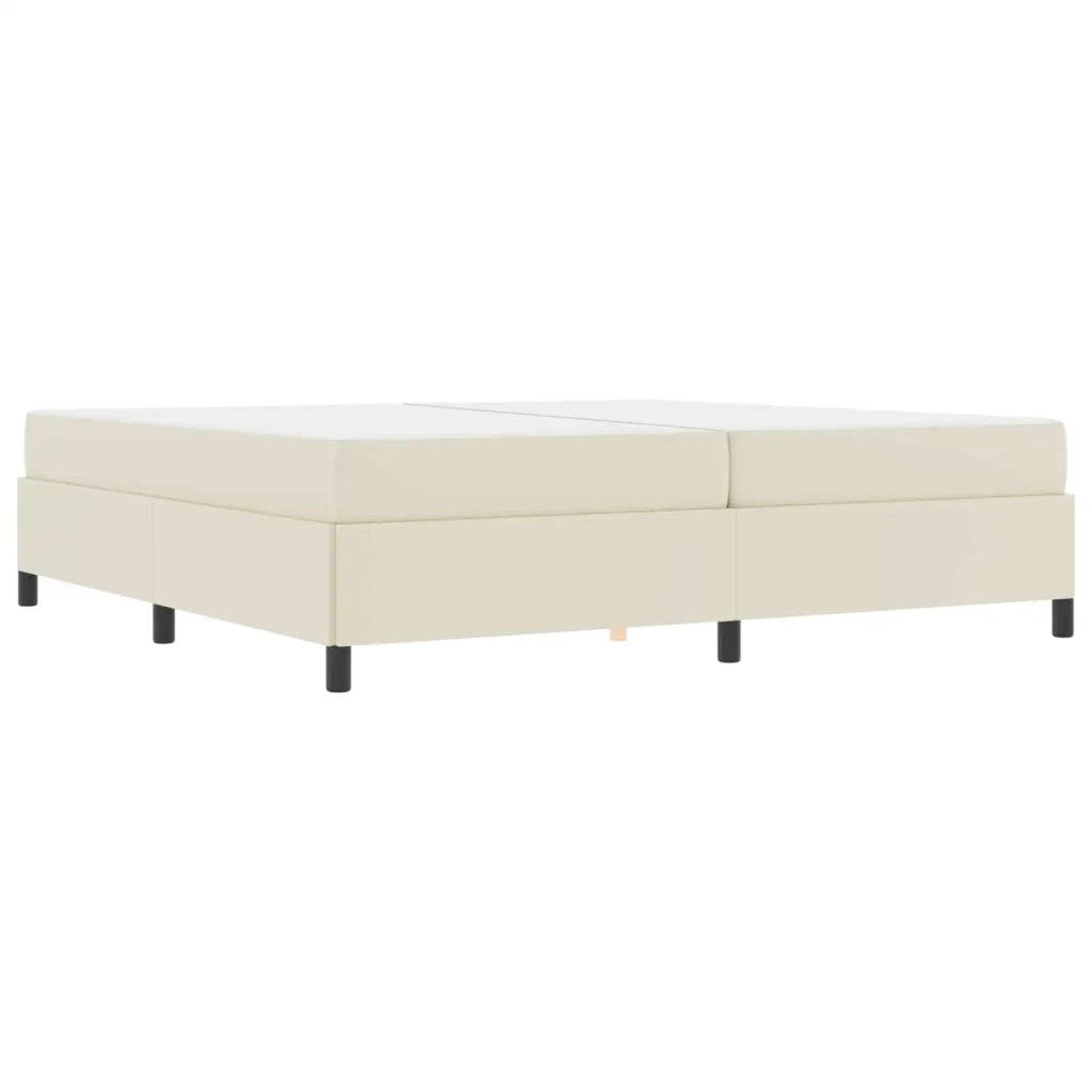 Struttura del letto con materasso Crema 200 x 200 cm Tessuto