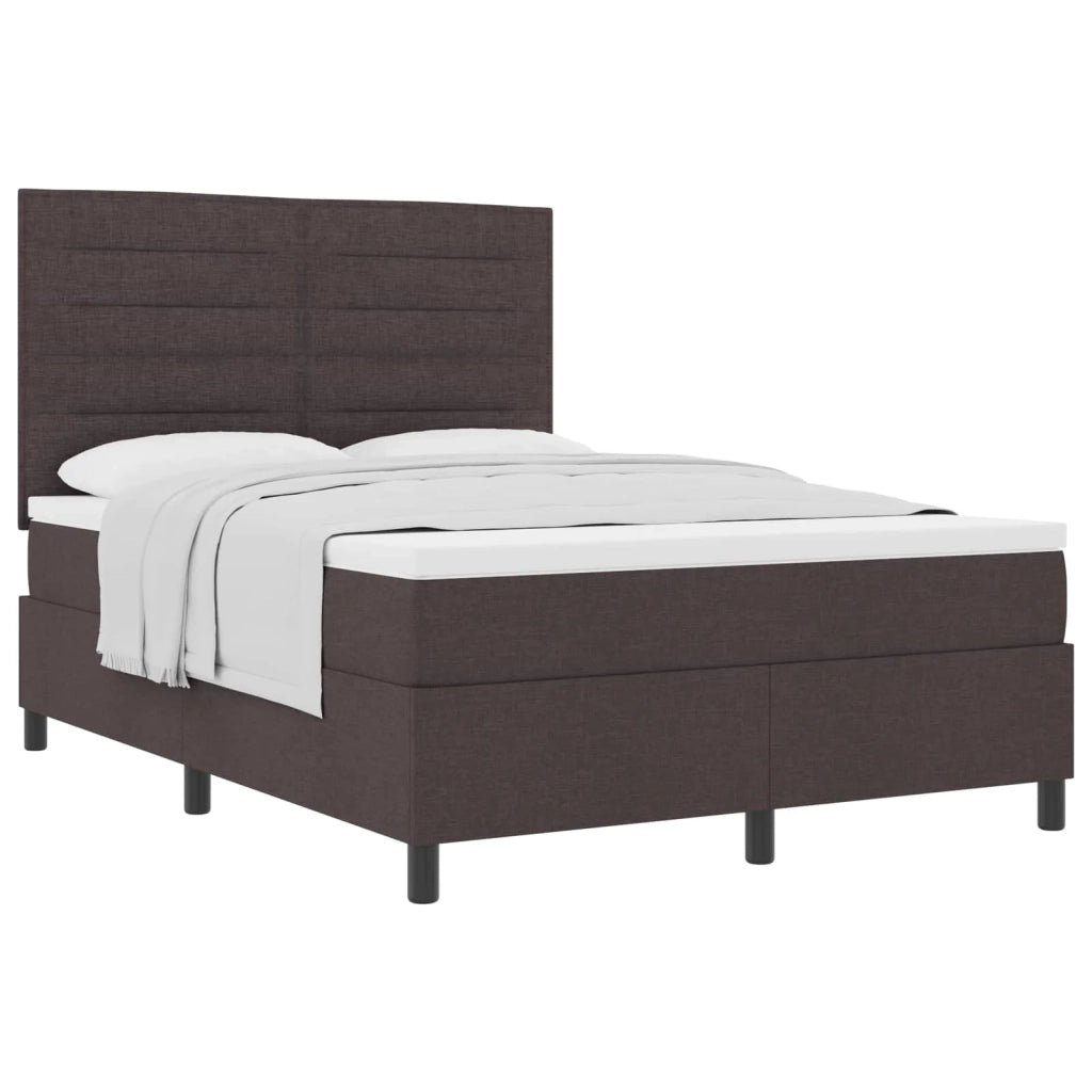 Letto a molle con materasso Marrone Scuro 140 x 200 cm Tessuto 3339318