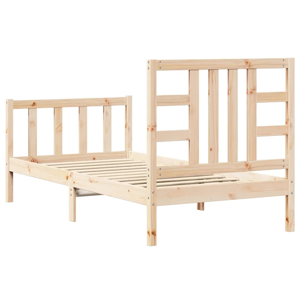 Giroletto senza Materasso-Struttura Letto 90x200 cm in Legno Massello di Pino 530068