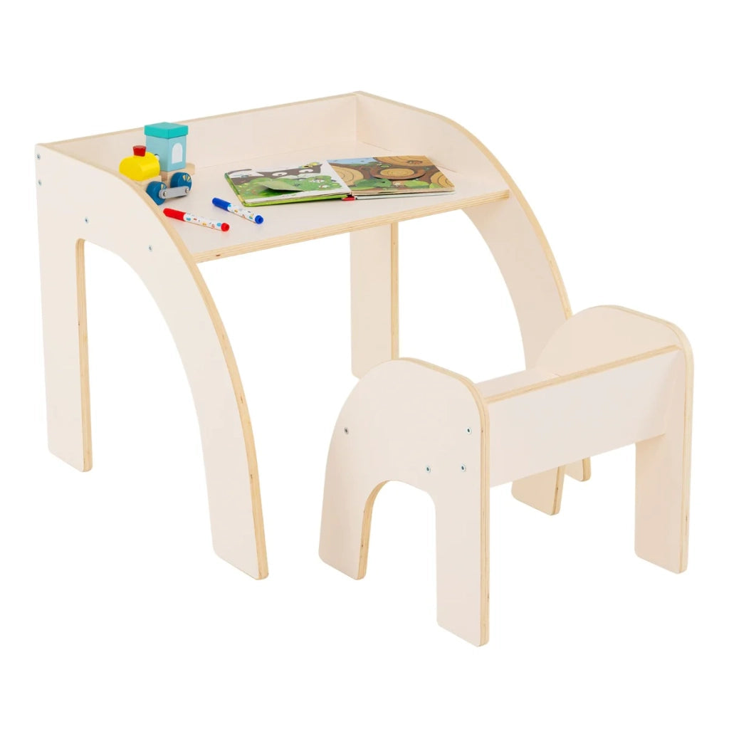 Set tavolo e sedie per bambini 60 x 59,5 x 50 cm comodo moderno multifunzionale in compensato bianco 20_0012006