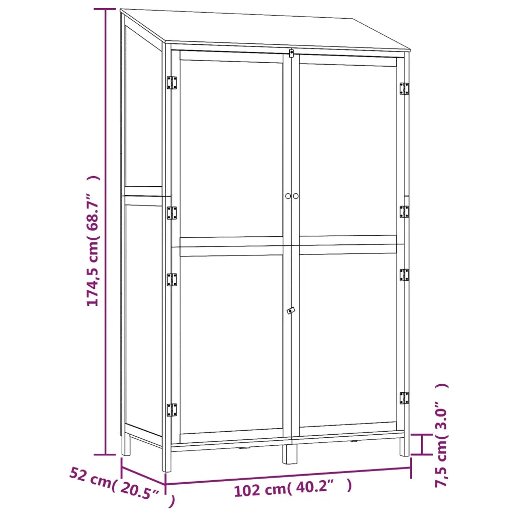 Capanno da Giardino Bianco 102x52x174,5 cm Legno Massello Abete CFW9738445
