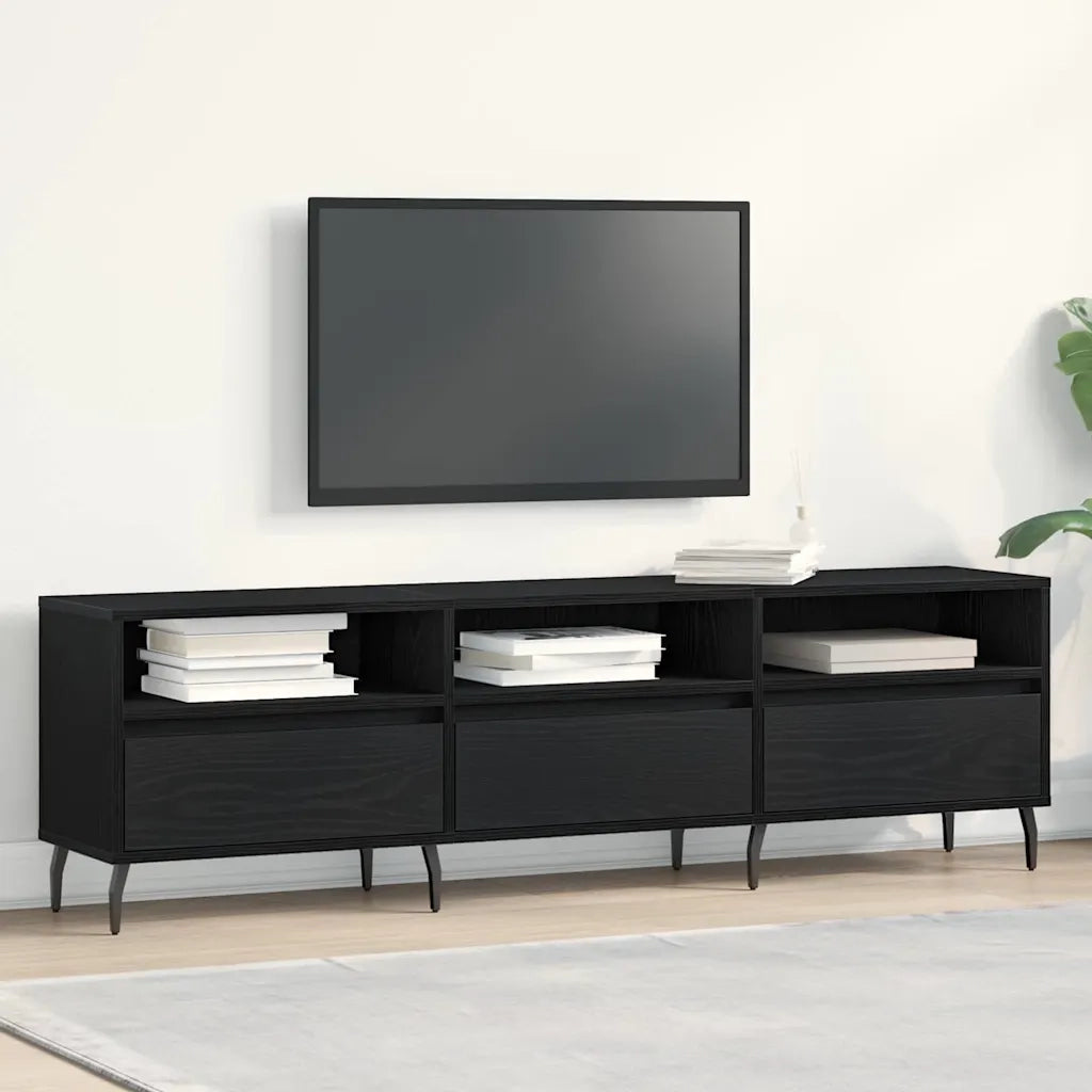 Mobile TV | Armadietto TV | Mobile Porta TV Rovere Nero 150 x 30 x 44,5 cm Legno multistrato