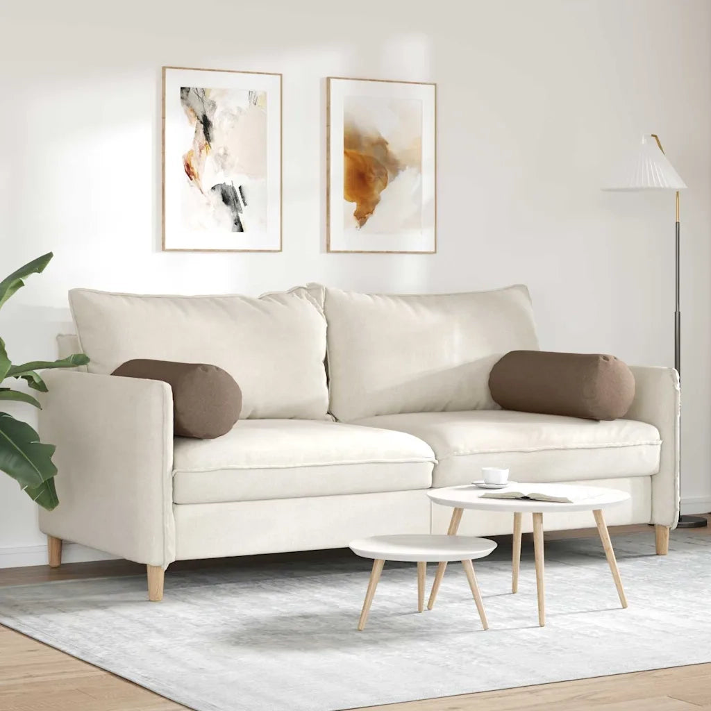 Cuscini a rullo 2 pcs Marrone Ø 25 x 70 cm Tessuto