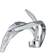 NAVIS |Rubinetto da bagno a cascata di design, rubinetto da bagno cromato lucido|in acciaio inossidabile premium per lavandino|Miscelatore  2 attacchi