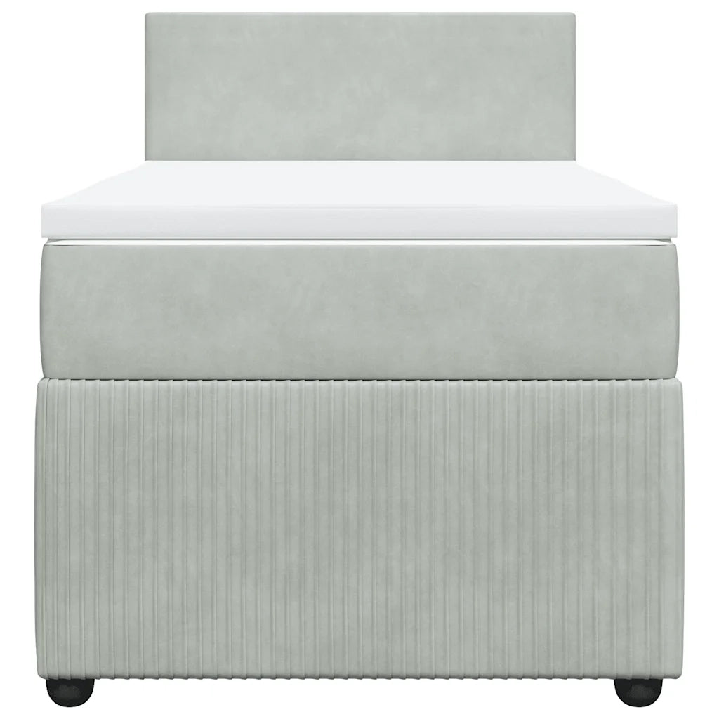 Giroletto a Molle con Materasso Grigio Chiaro 80x200 cm Velluto 3287584