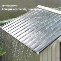 Casetta Porta Utensili in Acciaio, Capanno da Giardino con Porte Scorrevoli, 213x130x185 cm, Bianco