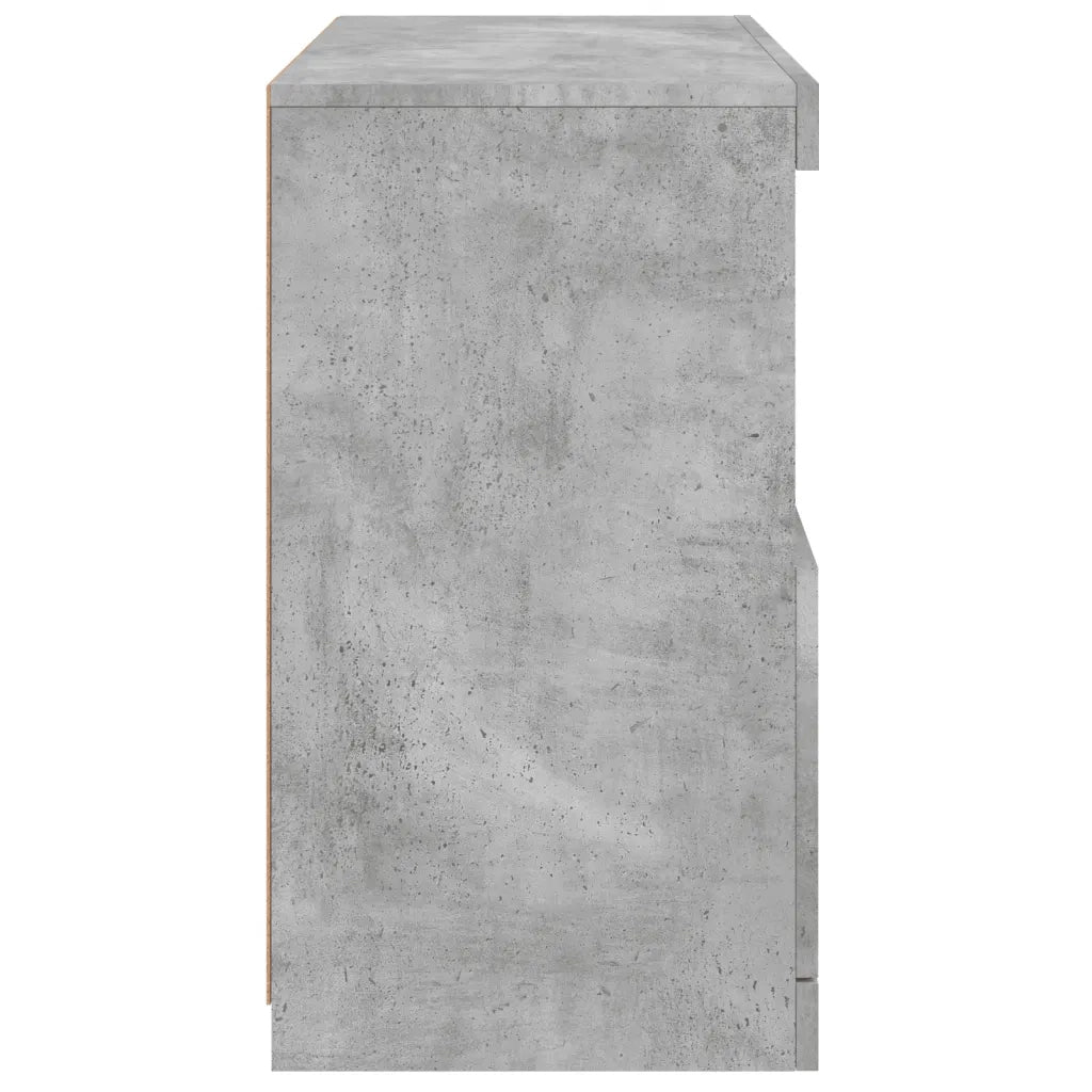 Credenza | Madia | Buffet da pranzo | Armadio da pranzo con Luci LED Grigio Cemento 60x37x67 cm