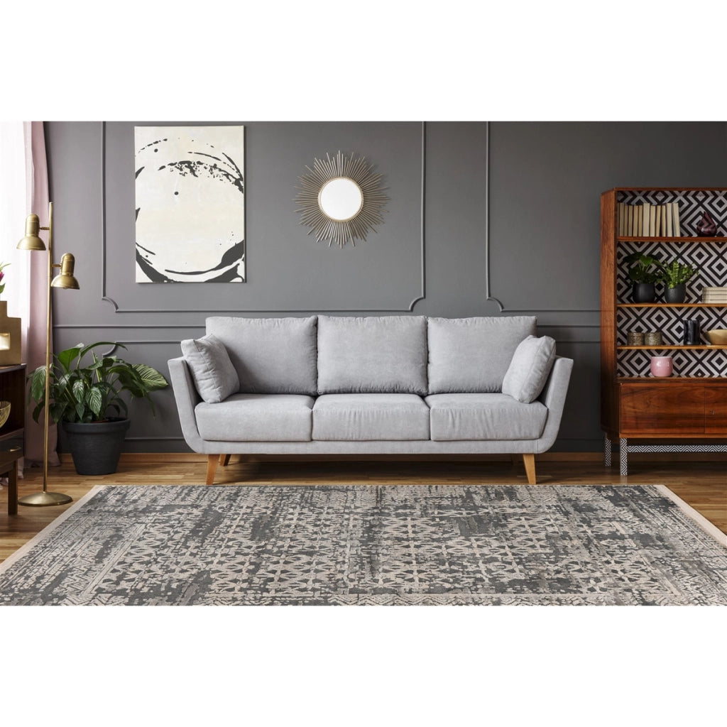 Tappeto Vintage Adeon 300 in Grigio 80x150 cm