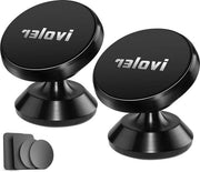 Houder per Telefono per Auto con Rotazione 360° Universale Magnetico, 2 Pezzi, Alloggiamento Mini per Dashboard, Compatibile con Sony Samsung Nokia Huawei - Nero