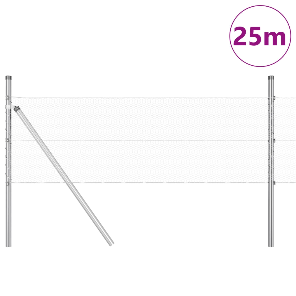 Recinzione Esagonale  0.8x25 m in Acciaio Zincato