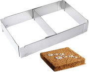 Fornello a forma rettangolare, in acciaio inossidabile, regolabile, per la preparazione e la decorazione di torte e pasticceria, altezza 5 cm