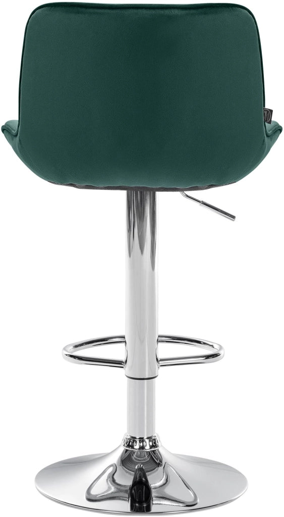 Set di 2 sgabelli da bar Vonore in velluto verde,cromo