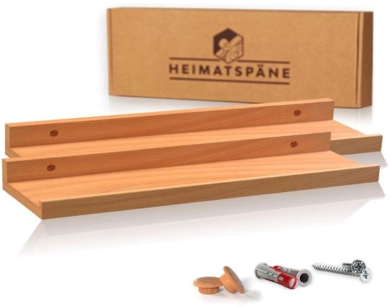 Set di cornici per quadri da 2, in beugo, 60 cm - pannello di legno per parete [incluso copricapo a viti in legno reale] pannello di legno come pannello per parete o pannello libero.