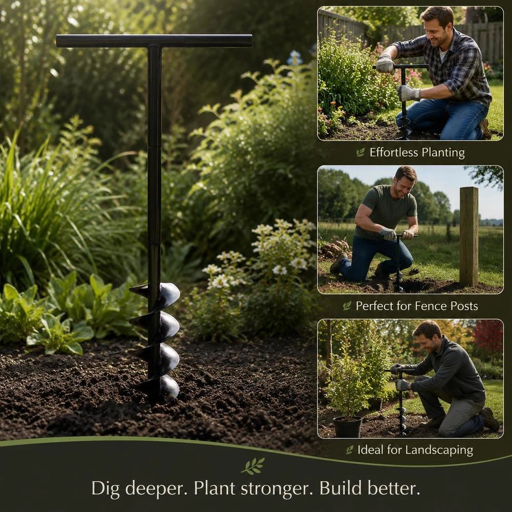 Earth Auger With Handle, 200 Mm Extension Tube, 5 M