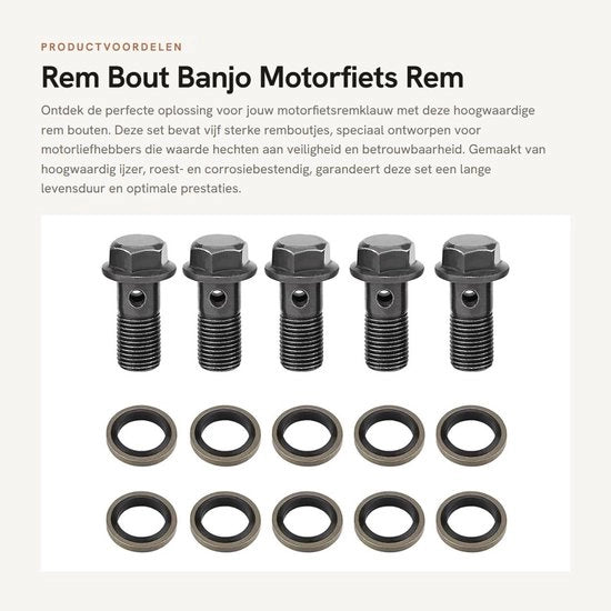 Accessori per freni di motocicletta - Freni in acciaio di alta qualità - Duratura prolungata - Set di 5 pezzi - Freni accessori - Materiale resistente