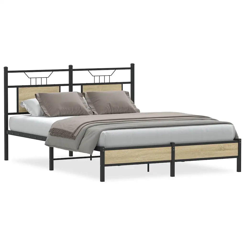 Giroletto senza Materasso-Struttura Letto Rovere Sonoma 140x190cm in Truciolato 575089