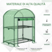 Mini Serra da Giardino 69x49x92 cm in Metallo e Polietilene Verde