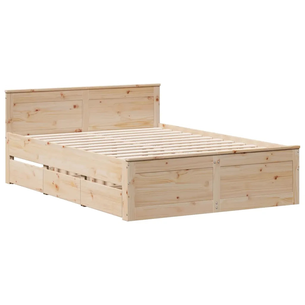 vidaXL Letto senza Materasso con Testiera 160x200 cm in Legno di Pino