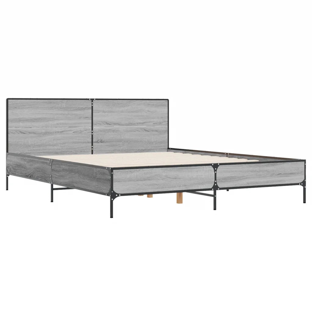 Giroletto Grigio Sonoma 135x190 cm in Legno Multistrato Metallo 3280030