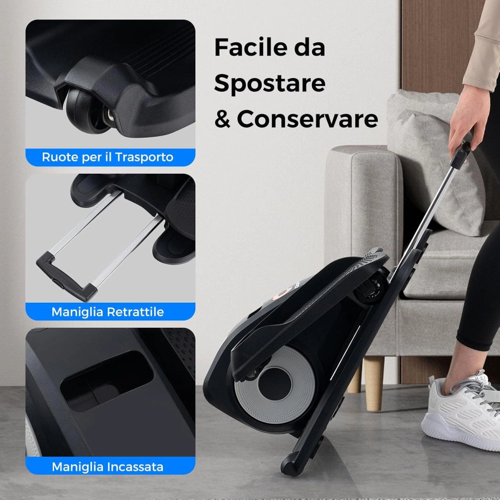 Pedaliera Elettrica Ellittica da Scrivania, Cyclette da Seduti per Gambe per Anziani con Monitor Display, Controllo Remoto, Esercitatore Silenzioso e Portatile per Casa e Ufficio