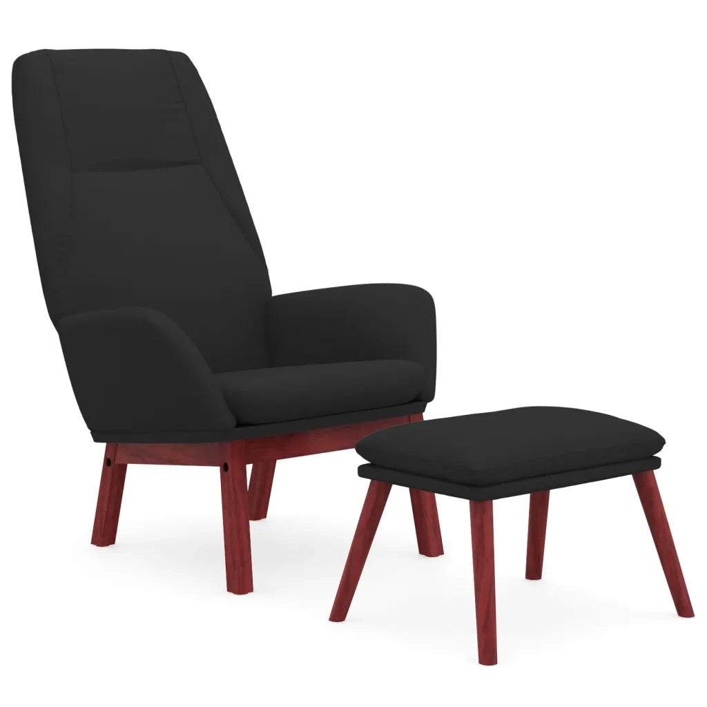 Poltrona Relax con Poggiapiedi Nera in Tessuto cod mxl 14200