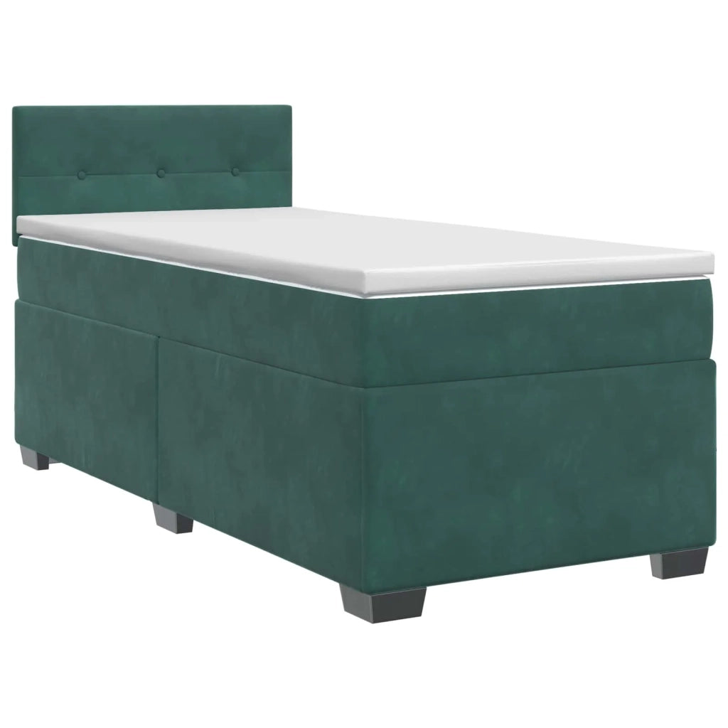 Letto box spring con materasso Verde Scuro 100 x 200 cm Velluto 3450659
