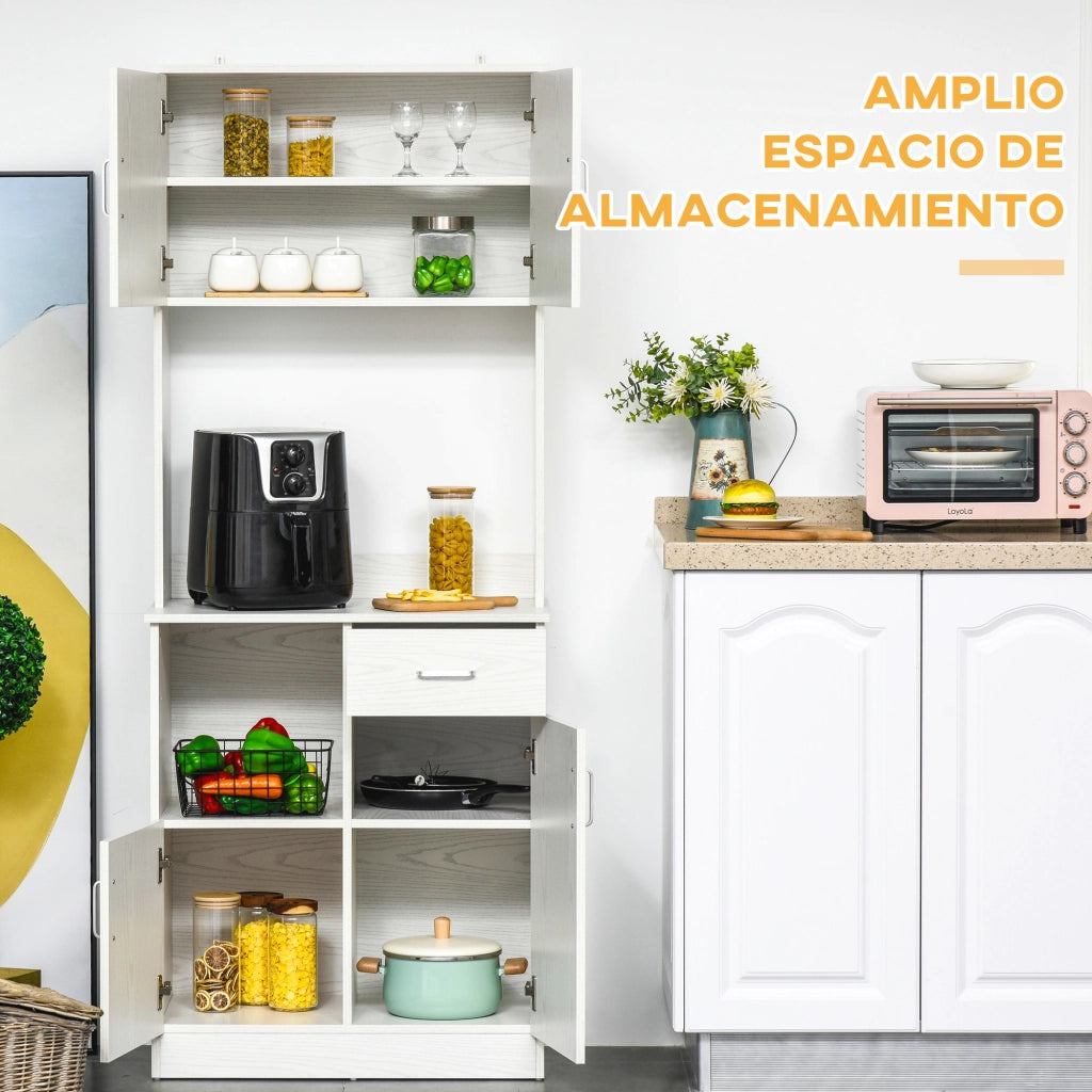 Armadio da Cucina ¨C zephmum ¨C Bianco 71x41x178 cm con Cassetto e Ripiano