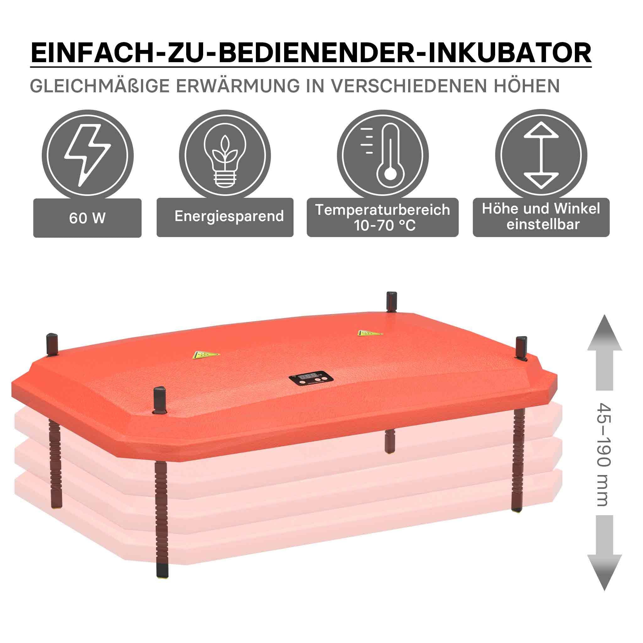 Fudajo Chioccia artificiale 45x60cm 60W Piastra termica per 50-55 pulcini, temperatura regolabile