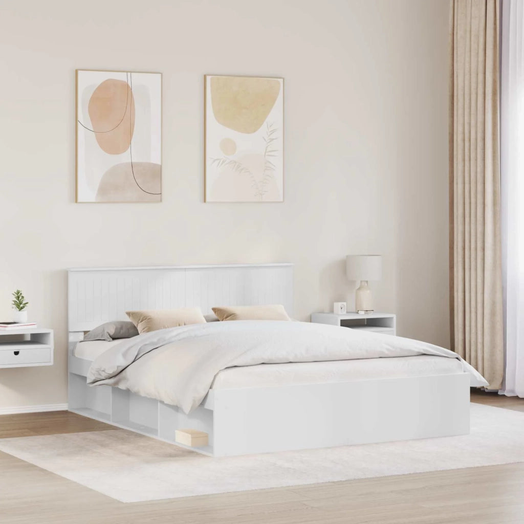 Struttura del letto Bianco 160 x 200 cm Pino massello