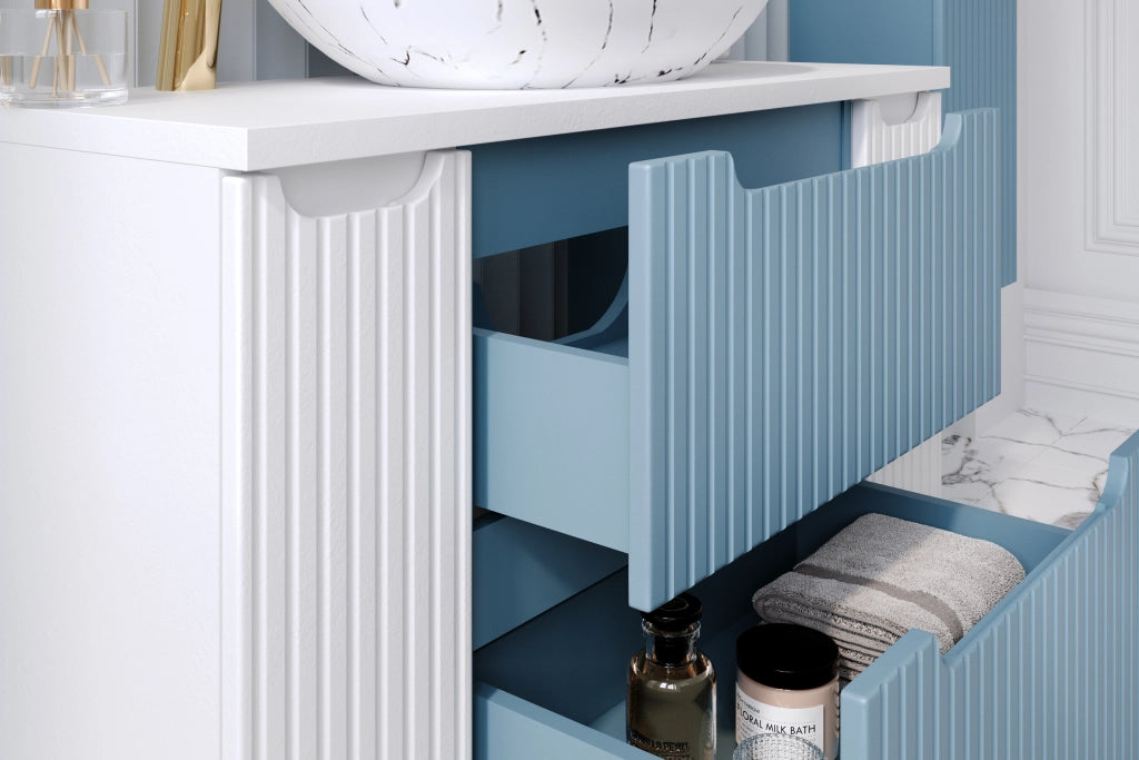 Mobile sottolavabo 60 cm 2 cassetti Nova Denim 60 x 57 x 39 cm