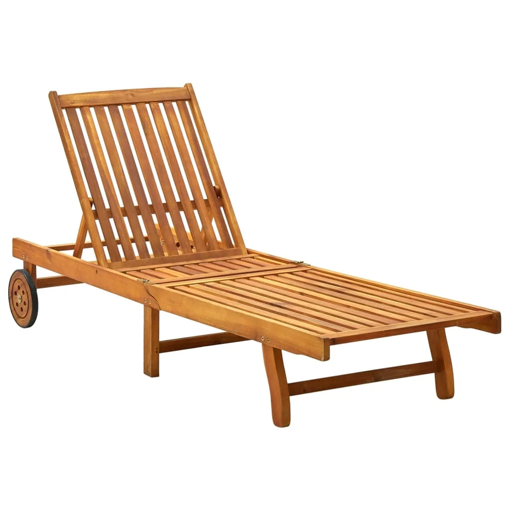 Lettino prendisole sedia a sdraio lettino prendisole letto da giardino mobili da esterno per patio con cuscino legno massello di acacia 02_0012353
