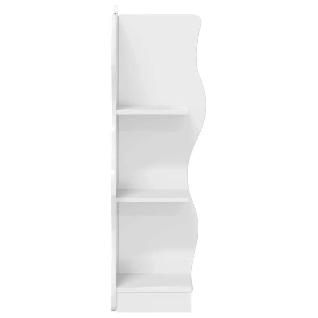 Mensola angolare con lo scaffale Bianco Lucido 34 x 33 x 102 cm