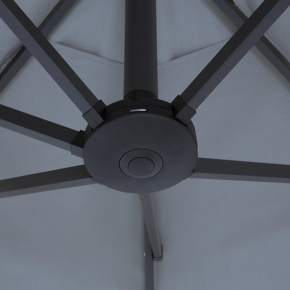 Ombrellone da giardino in tessuto grigio scuro alluminio 247 cm resistente agli agenti atmosferici
