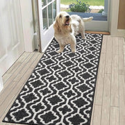 Loper antiscivolo da 50x150 cm, nero, per ingresso, moderno loper per ingresso, tappeto antiscivolo da cucina, loper per ingresso, cucina, entrata, soggiorno, con superficie lavabile e antiscivolo.