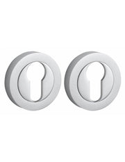 Coppia di rosette tonde Ø 50 mm con foro cilindro, cromo satinato – THIRARD