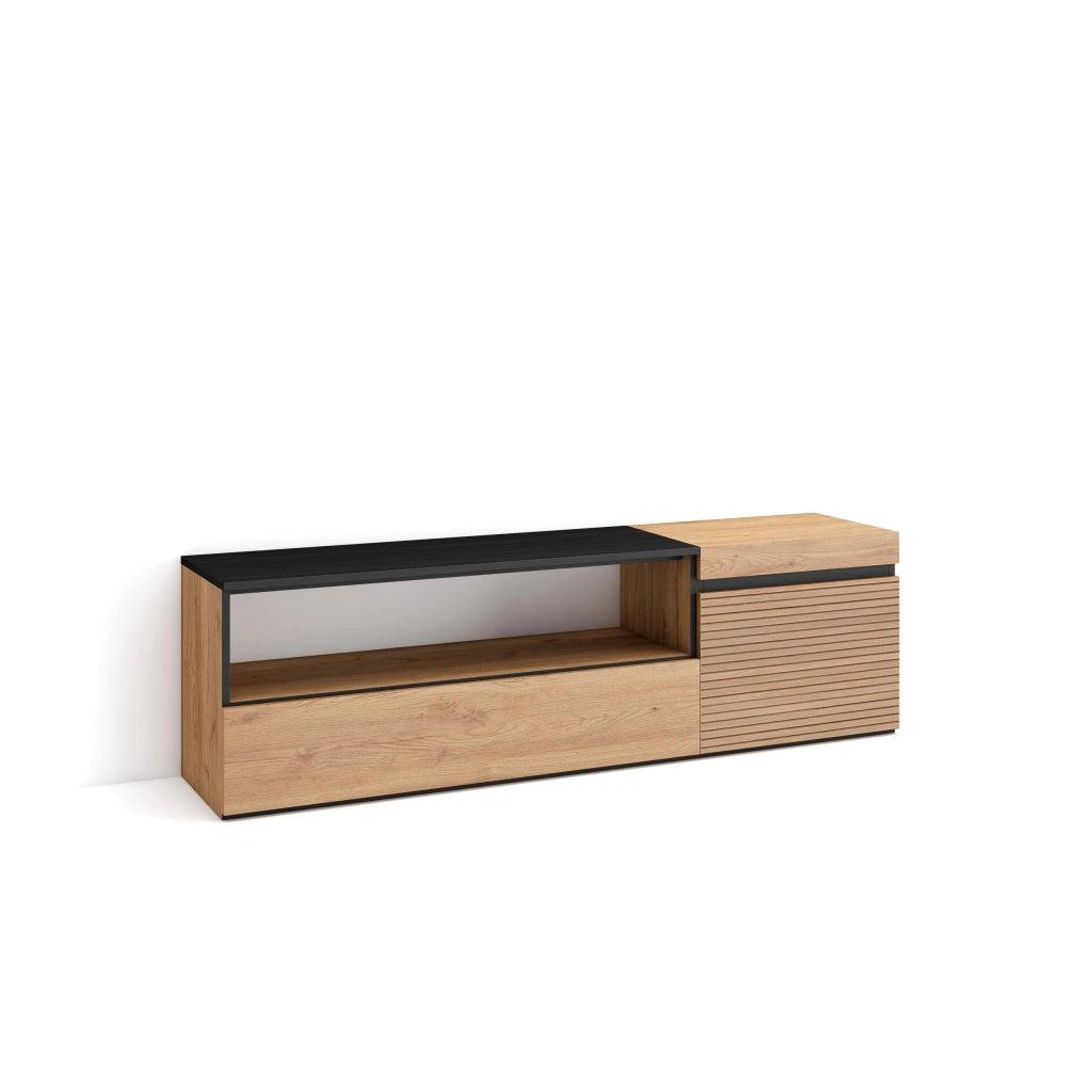 Mobile TV Soggiorno, 150x35x45cm, Per TV fino a 65", Mobile Soggiorno, colore Rovere RF3294