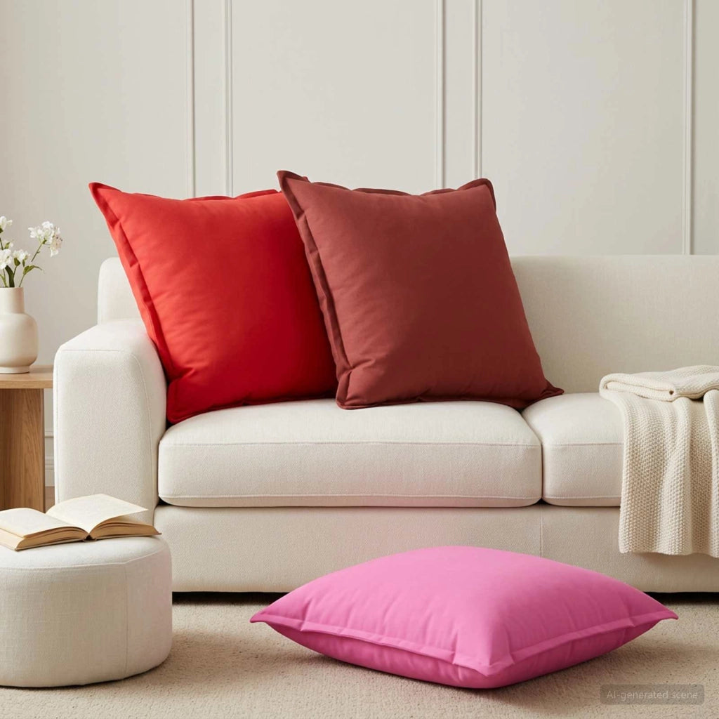 Federa 2 pz HOUTEN Rosa 80 x 80 cm Poliestere 921733