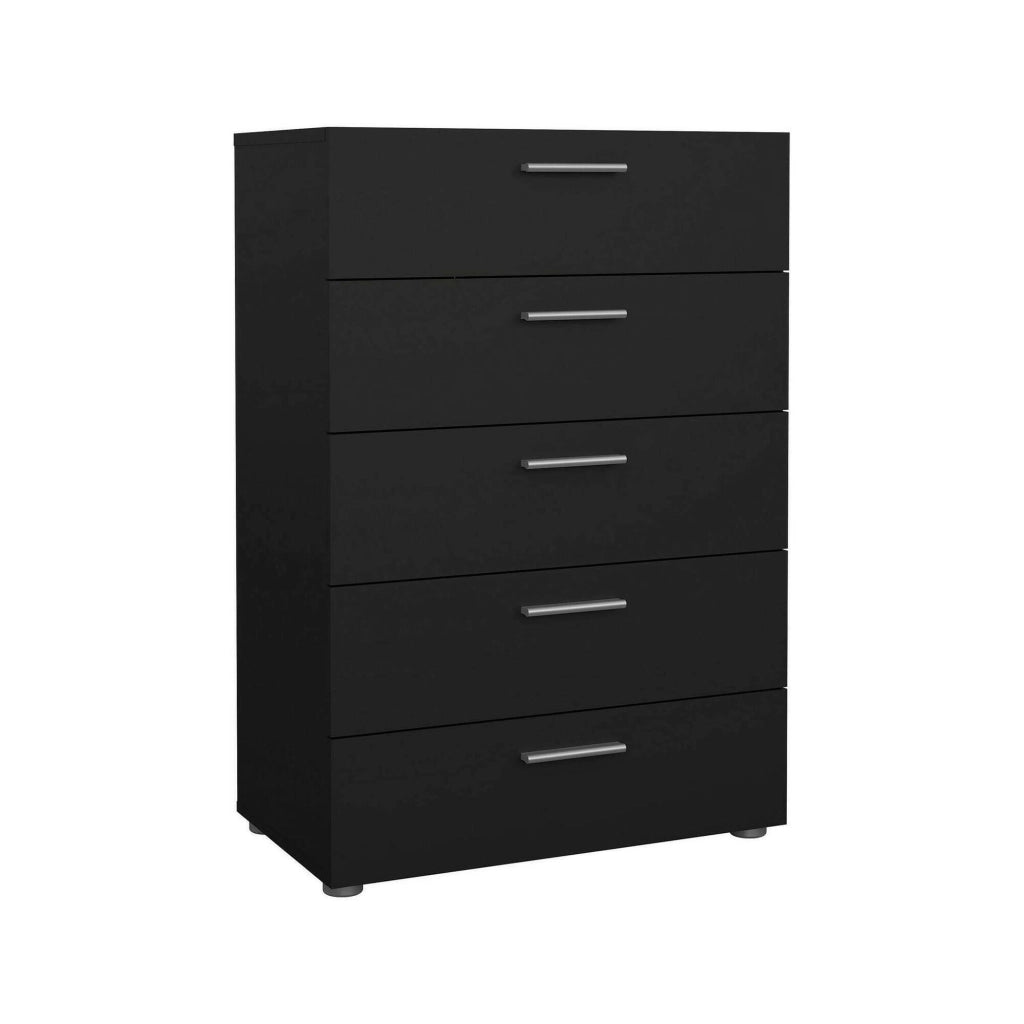 Cassettiera Alf, Settimino multiuso, Comò camera da letto, Mobile con cassetti, 70x40 h102 cm, Nero