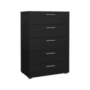 Cassettiera Alf, Settimino multiuso, Comò camera da letto, Mobile con cassetti, 70x40 h102 cm, Nero