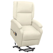 Poltrona Alzapersona Massaggiante Reclinabile Crema in Tessuto cod mxl 50623