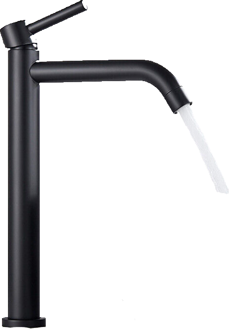 Giulia | Hotel Gastro Rubinetto da bagno alto nero opaco |. Rubinetto premium in acciaio inossidabile per lavelli alti |. Rubinetto ad alta pressione