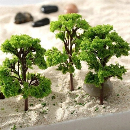 Miniaturno di Legno 10 Pezzi 4CM - Modello Alberi - Decorazione per Diorama - Accessori Ferroviari - Manufatto Artigianale - Alto Effetto Simulazione - Alberi di Modello