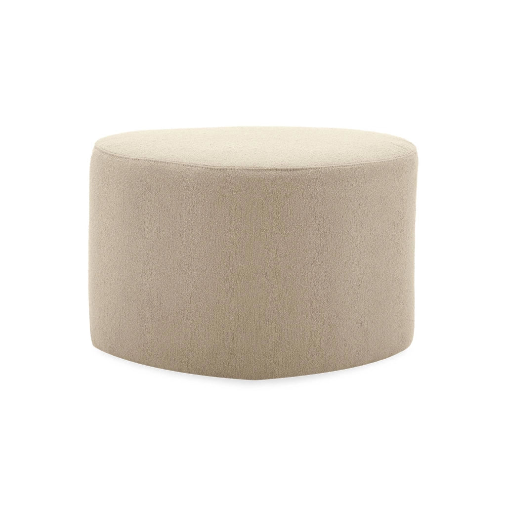Pouf a forma di ciottolo in tessuto, beige