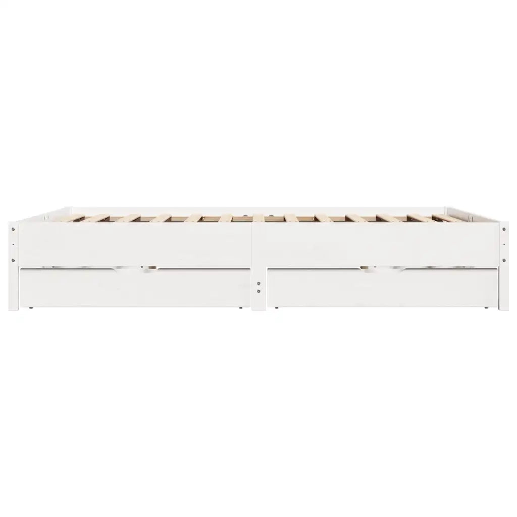 Giroletto senza Materasso Bianco 200x200 cm Legno Massello Pino 3301699