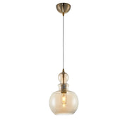 Maytoni Sospensione Vintage Tone 1 luce E27 bronzo metallo diffusore vetro ambra