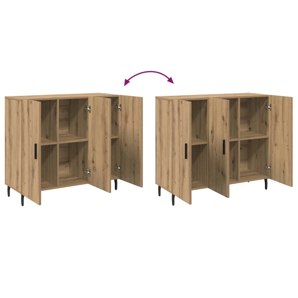 Credenza | Madia | Buffet da pranzo | Armadio da pranzo Rovere artigianale 90 x 34 x 80 cm Legno multistrato