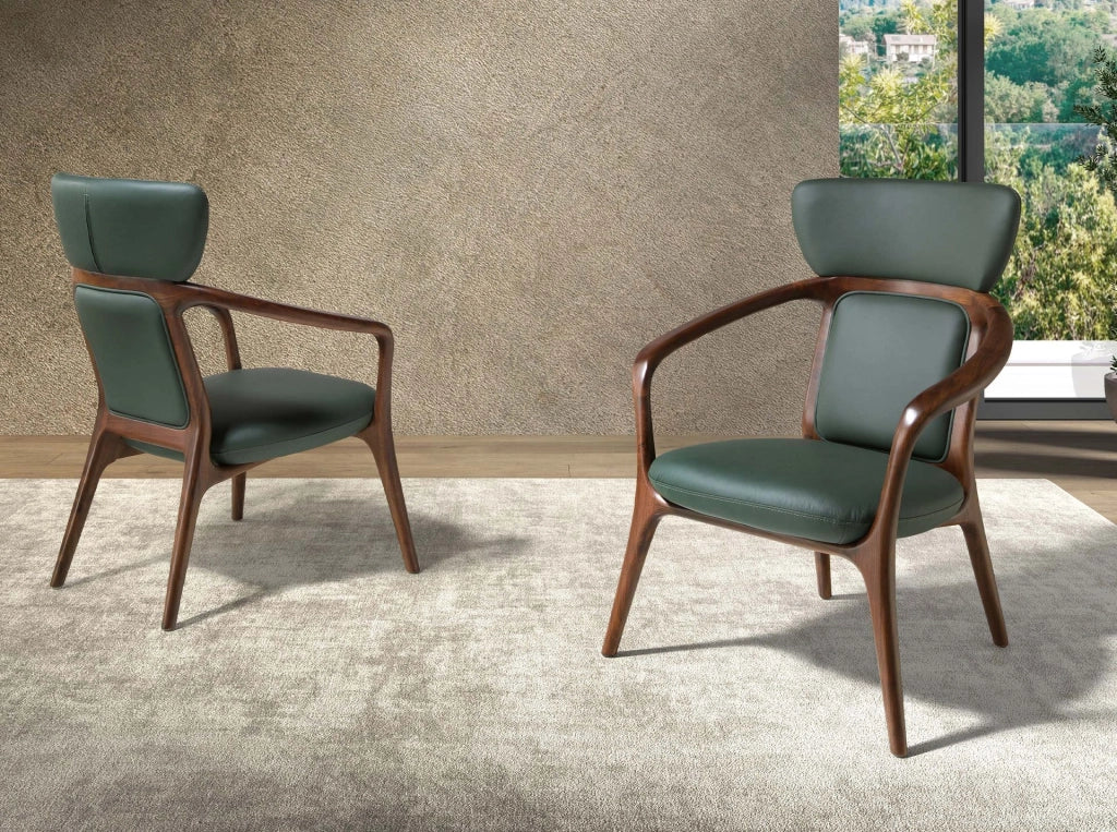 Poltrona in similpelle verde scuro