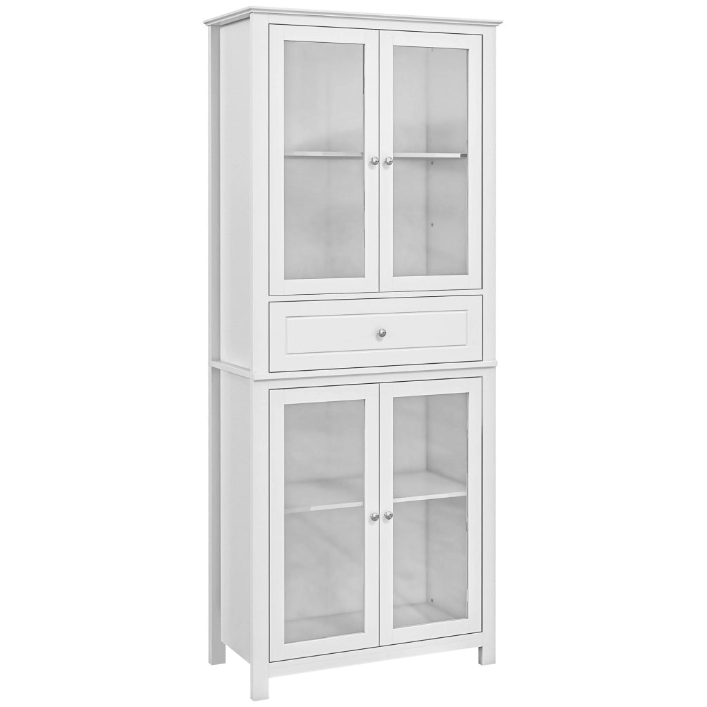 Credenza con ante scorrevoli e ripiani ¨C Minimal ¨C Bianco 74x35,5x181,5 cm
