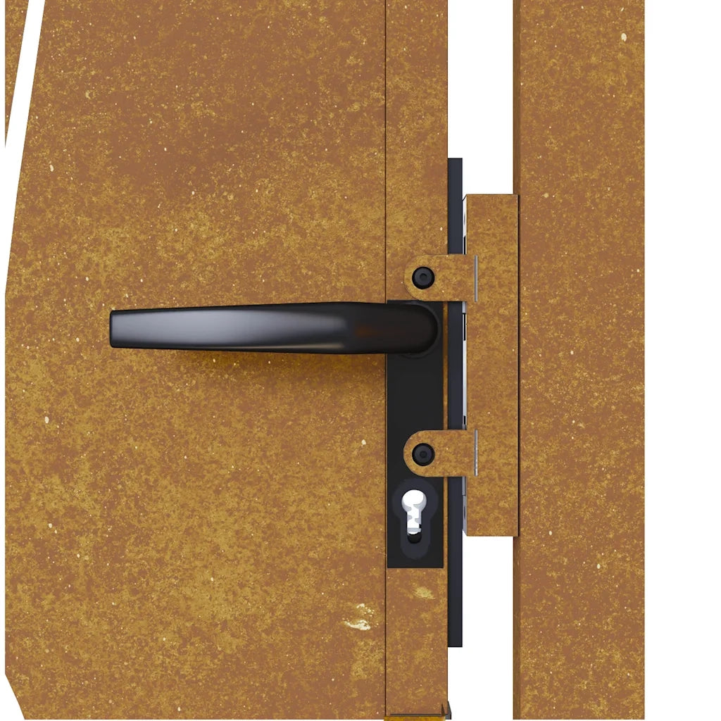 vidaXL Cancello da Giardino 105x130 cm in Acciaio Corten Design Erba