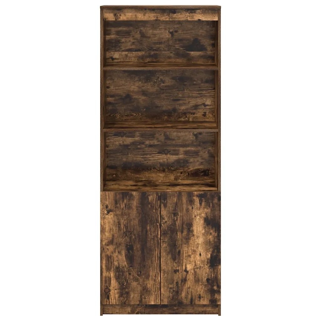 Credenza | Madia | Buffet da pranzo | Armadio da pranzo Rovere Fumo 70x35x180 cm in Legno Multistrato
